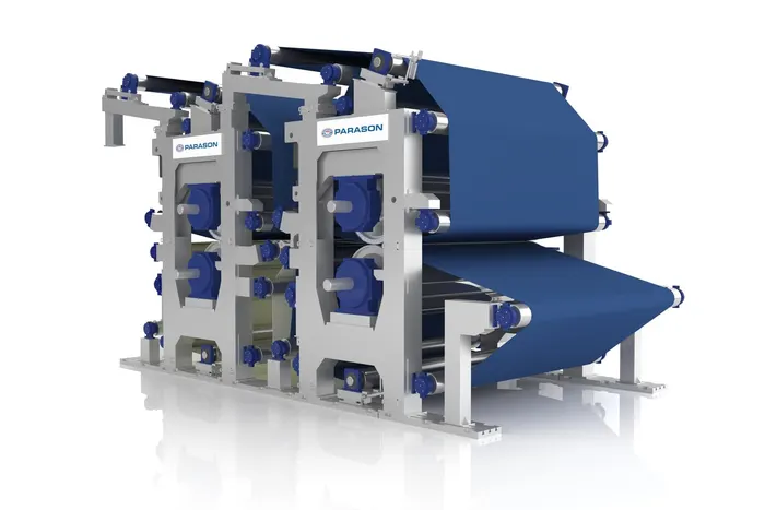Press section of a paper board making machine