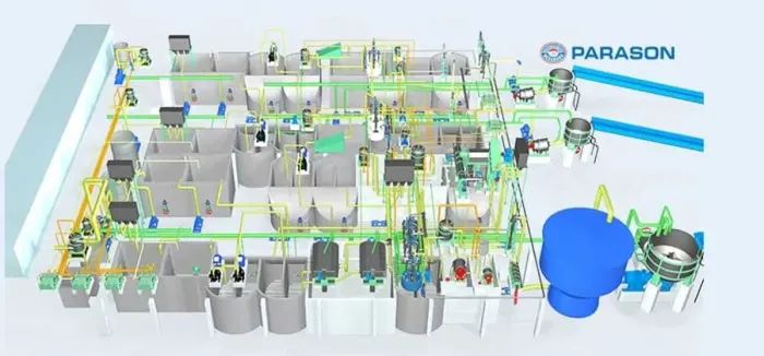 Parason stock preparation system for a paper board making line