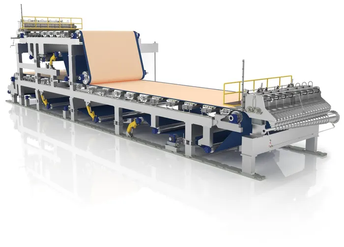Wire forming section of a paper board making machine