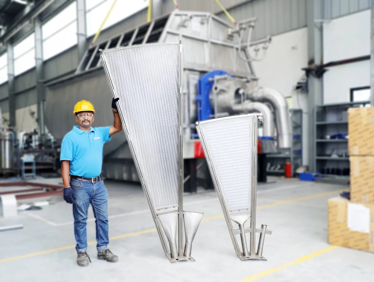 Parason disc filter sectors for pulp thickening — stock preparation dewatering equipment in paper mill factory