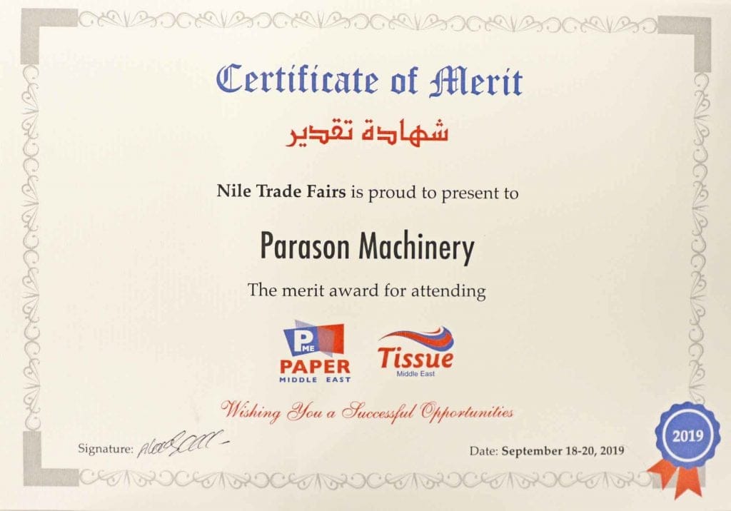 Certificate of Merit at International Exhibition PAPER-ME and TISSUE-ME