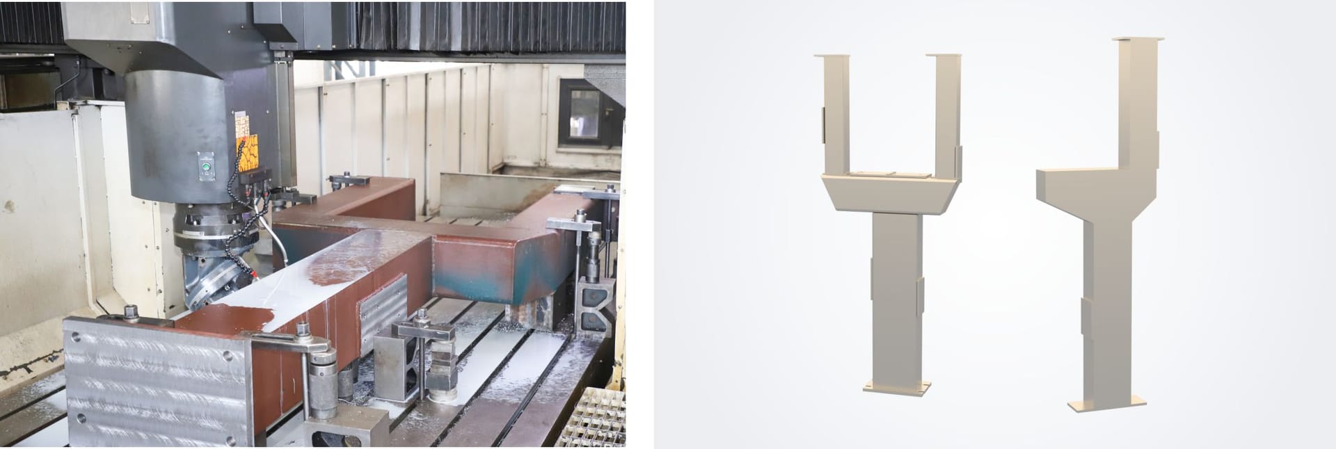 L and Y Shape Frame - CNC machining and 3D design of press section frames