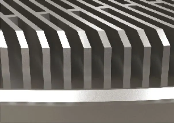 Finedge welded bar detail — zero draft angle with higher bar height for longer plate life